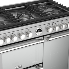 Stoves Sterling S900DF 900mm Dual Fuel Range Cooker Stainless Steel - 1