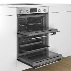 Bosch Serie 4 NBS533BS0B Stainless Steel Built Under Double Electric Oven - 1