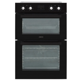 Zanussi Built In Electric Double Oven Black Multifunction with Catalytic linings