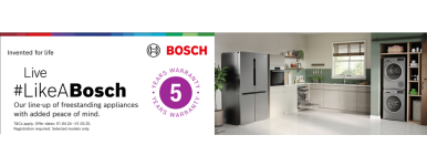 Bosch Freestanding 5 year warranty